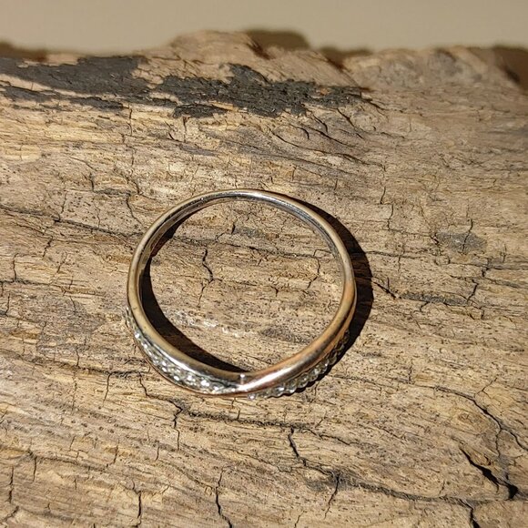 Large Size Sterling Silver 925 Infinity Ring Rose Gold Merle Diamond Accent 10.5 - Picture 9 of 10